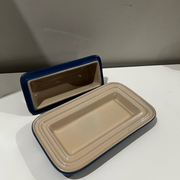 Le Creuset Cobalt Blue Small Butter Dish with Base - Picture 6 of 11
